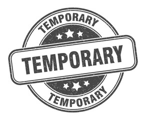 temporary stamp. temporary label. round grunge sign