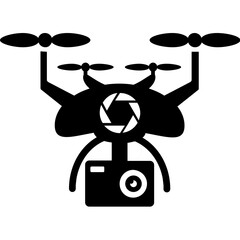 
Drone quadcopter solid icon 
