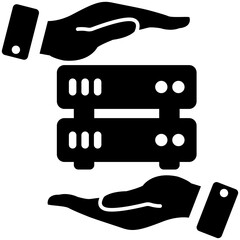 
Solid icon of wifi signals and a server showing server signal strength and connectivity
