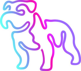 One Line Design of Standing Bulldog