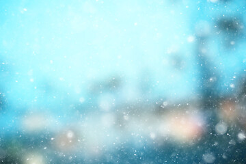 abstract blue background snow snowflakes, new year, glow design