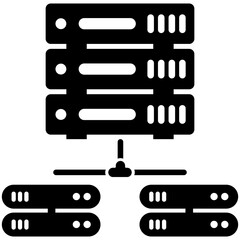 
Server stacks glyph icon design
