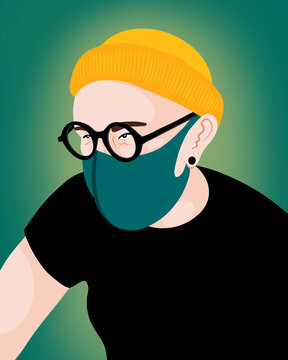 Mann mit Maske | Corona | Covid 19 | Hygiene | Gesundheit | 2020 