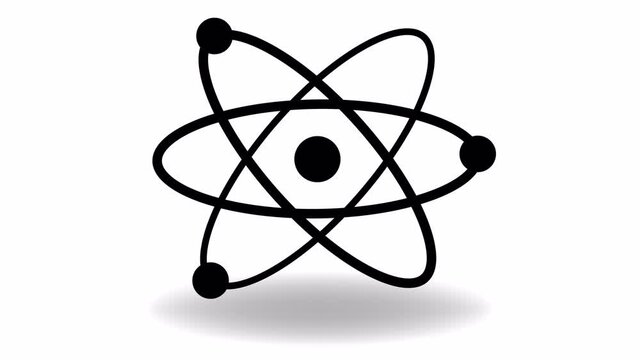 animation (vector video) of moving electrons around the nucleus of an atom