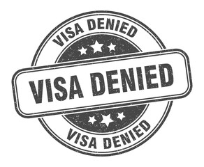visa denied stamp. visa denied label. round grunge sign