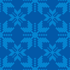 Christmas decorative snowflakes. Norwegian design. Geometrical figure. Seamless background. Boho style. Vector illustration for web design or print.