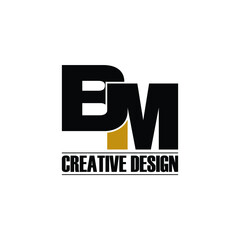 Letter BM simple logo design vector