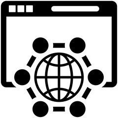 
Icon of globe with connections representing internet connection concept
