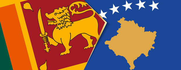 Sri Lanka and Kosovo flags, two vector flags.