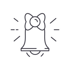 Bell icon, linear isolated illustration, thin line vector, web design sign, outline concept symbol with editable stroke on white background.