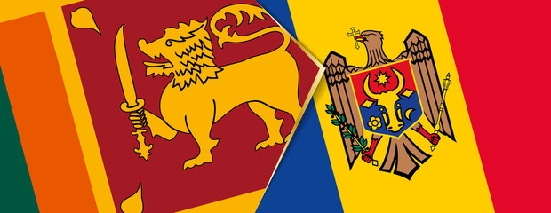 Sri Lanka and Moldova flags, two vector flags.