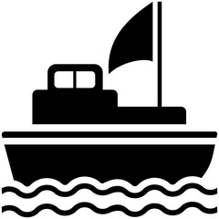 
A sailboat moving on ocean
