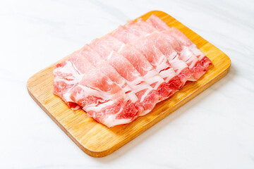 fresh pork sirloin sliced