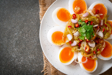 Soft Boiled Eggs Spicy Salad