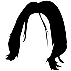 
A short haircut solid icon design
