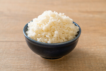 cooked white rice bowl