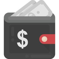 
A wallet with money flat icon design
