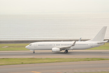 an airplane getting to take off