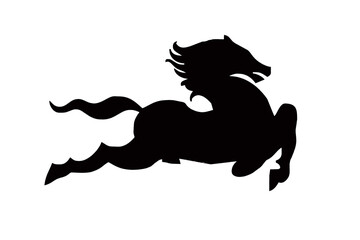 silhouette d'un cheval