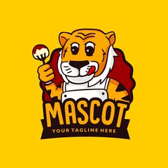 tiger eat mascot Ilustration vector 