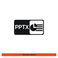 Icon vector graphic of format file pptx, good for template 