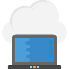 
A laptop and a cloud representing cloud computing. 
