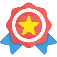 
An award badge of premium quality, flat vector icon 
