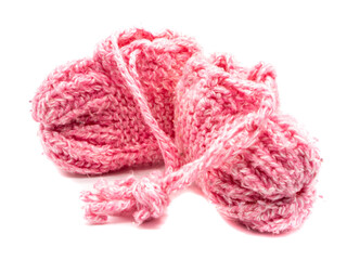 Baby Schuhe gestrickt isoliert auf weißen Hintergrund