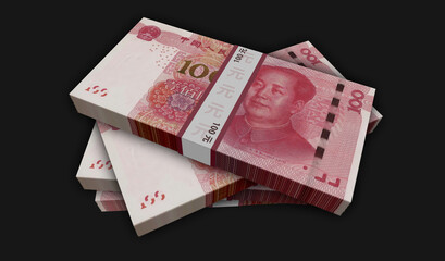 Chinese yuan money banknotes pack