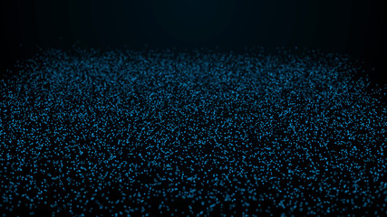Cyber particles. Abstract wave of many points. Futuristic background illustration. Dust particles. Futuristic blue dots background with a dynamic wave. Big data. 3d rendering