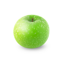 Green apple fruit isolated on white background.