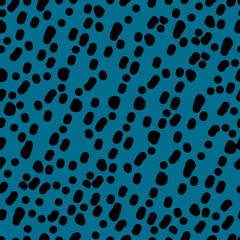 Fototapeta na wymiar abstract seamless vector pattern with black dots on the blue background 