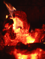 Burning fire wood. Background