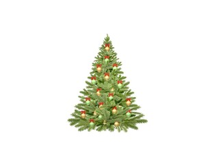 christmas tree on white background - 3d rendering