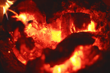 Burning fire wood. Background