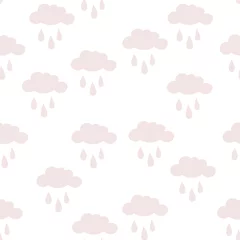 Deurstickers Seamless background with clouds. Suitable for wallpaper, gift paper, greeting cards, children's drawings, stickers, prints, packaging designs, cases, blogs, websites, banners, scrapbooking. Vector ill © Nadya