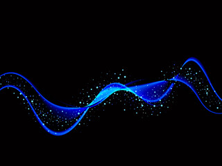 Blue smoke effect on the black background