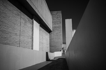 Black and white building exterior