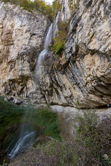 High cliff waterfall