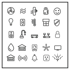 icons set with home equipment. Vector.