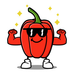 cute paprika cartoon mascot character