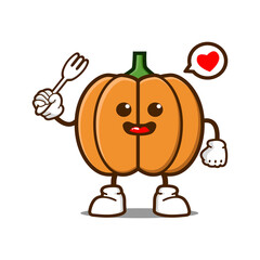cute pumpkin cartoon mascot character
