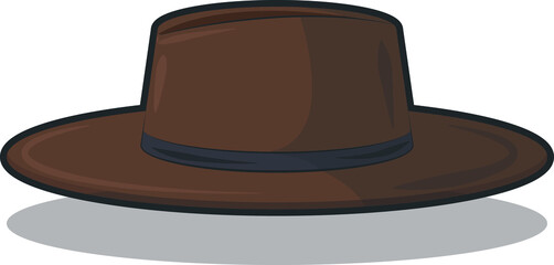 Hat. Wide-brimmed hat.