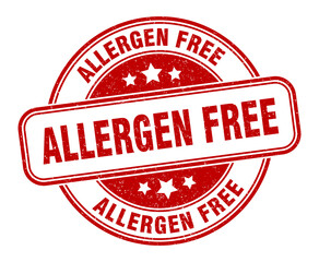 allergen free stamp. allergen free label. round grunge sign