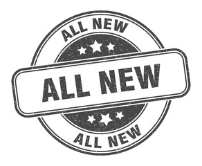 all new stamp. all new label. round grunge sign