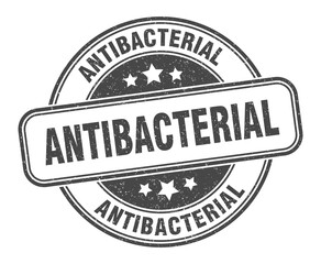 antibacterial stamp. antibacterial label. round grunge sign