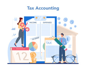 Accountant office manager. Professional bookkeeper. Concept of the tax