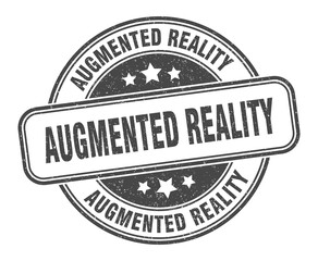 augmented reality stamp. augmented reality label. round grunge sign