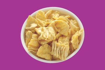 Papdi Gathiya or gathia, ganthia, ganthiya, papadi, Fafada is a very popular Gujarati snack, Pouch Packing Namkeen or namkin Common Street Food.
