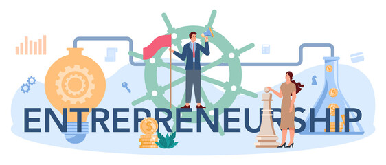 Enterpreneurship typographic header. Idea of business strategy